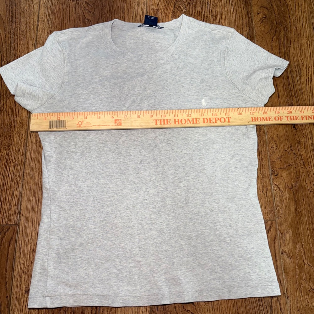 Y2K Ralph Lauren Sport Womens Gray Heather 100% Cotton Crew Neck T-Shirt Size L - Picture 5 of 7